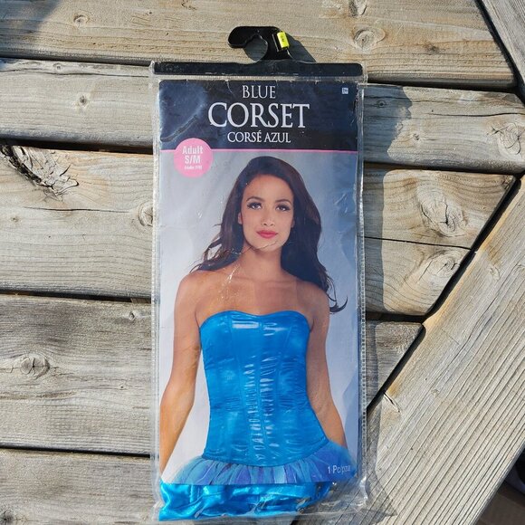BLUE CORSET Women's Size Small/Medium BNIP Lace Up Halloween Costume - Picture 1 of 8